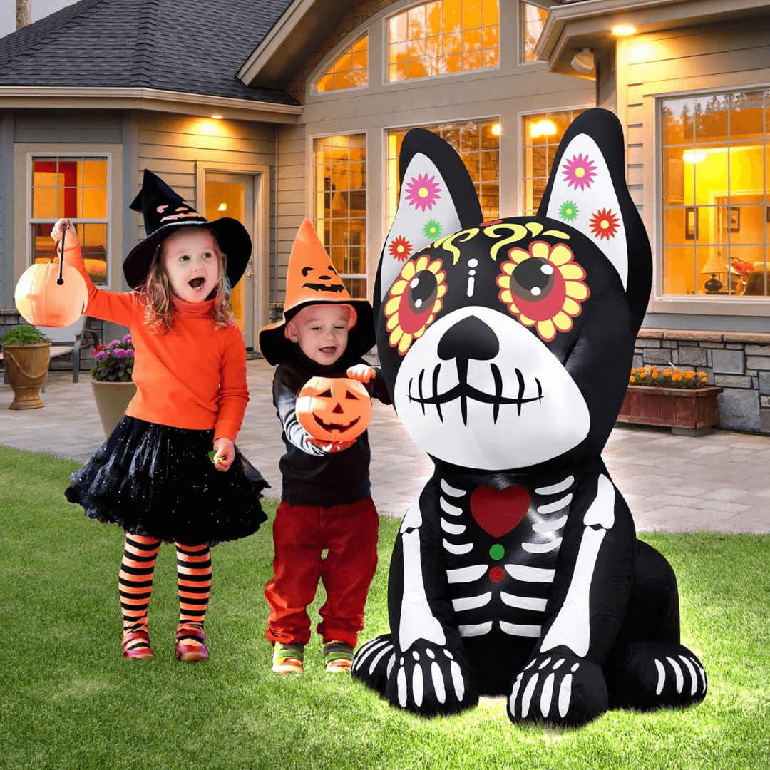 Paw de Los Muertos™ 4FT Skeleton Dog Inflatable w/ LED Lights
