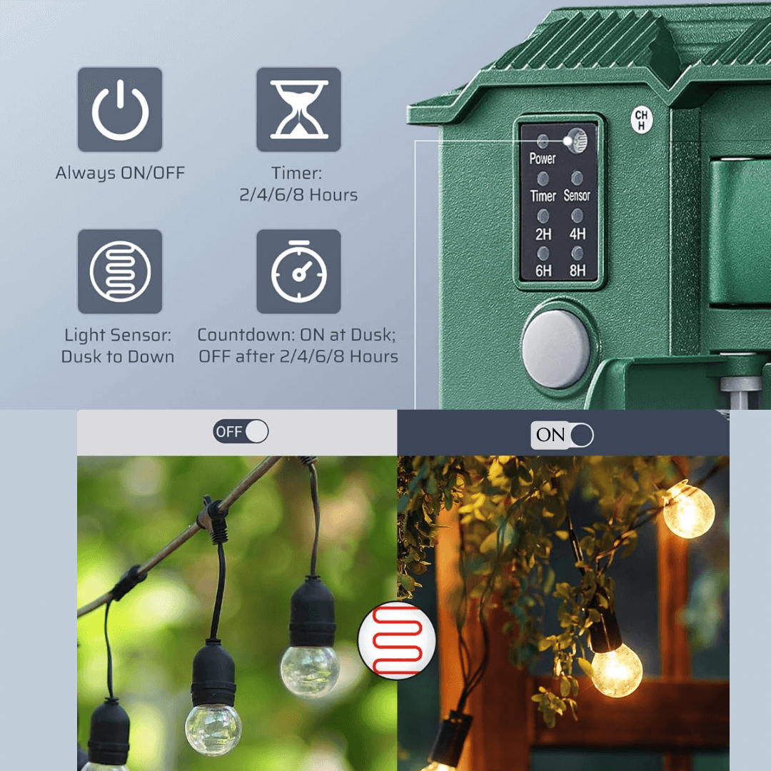 AutoLite™ 6-Outlet Outdoor Timer Stake w/ remote