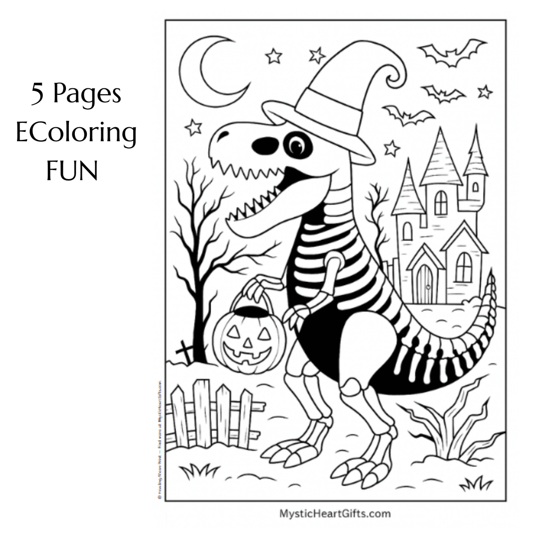 T-Rex EColoring Bonus - Halloween Printable Coloring Book
