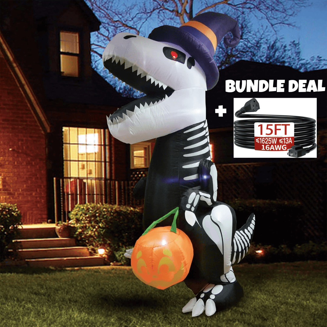 DinoMYTE Bundle™ – Spooky T-Rex Inflatable + 15ft Extension Cord