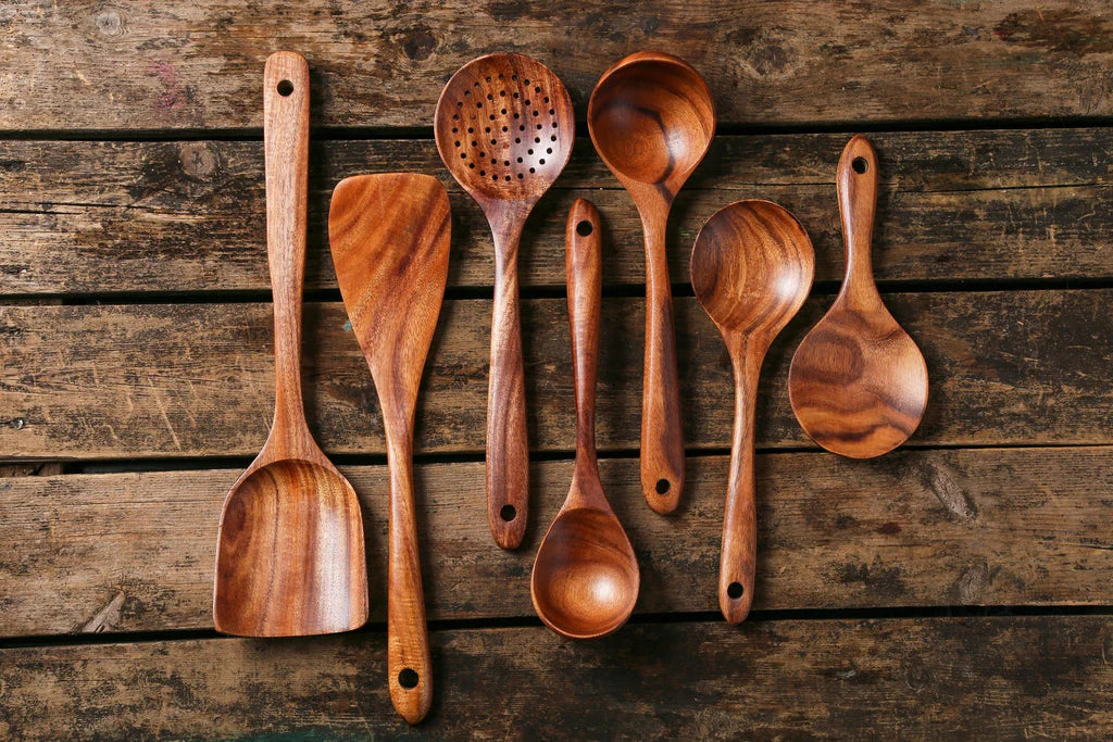 7 Pc Royal Teak Wooden Utensil Set