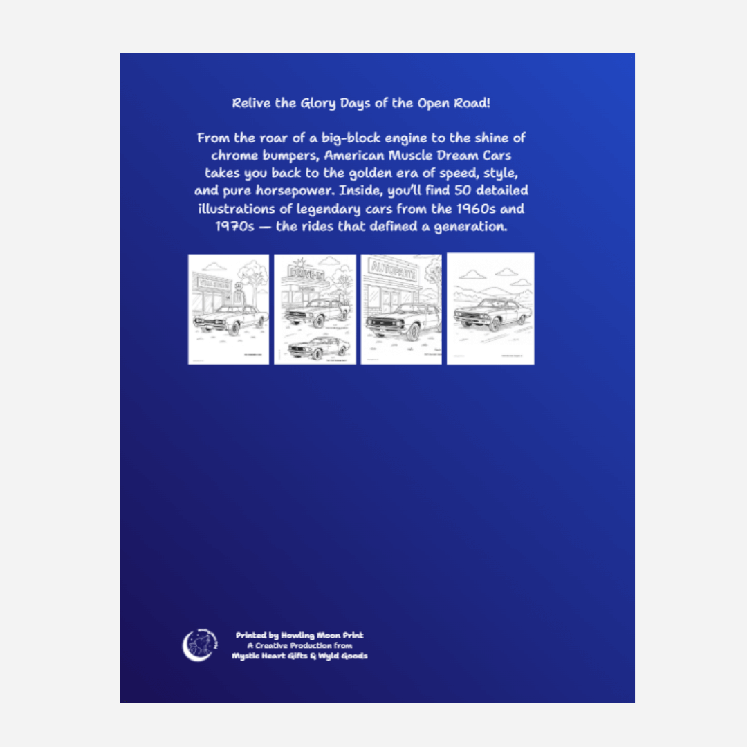 American Muscle Dream Cars Coloring Book – Legendary 60s & 70s Muscle Cars