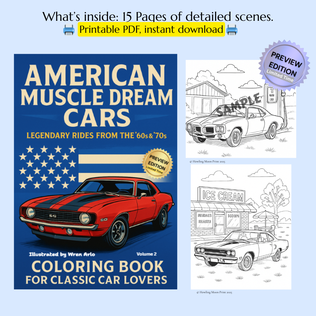 American Muscle Dream Cars — Volume 2 (Preview Edition -15 Pages, Digital PDF)
