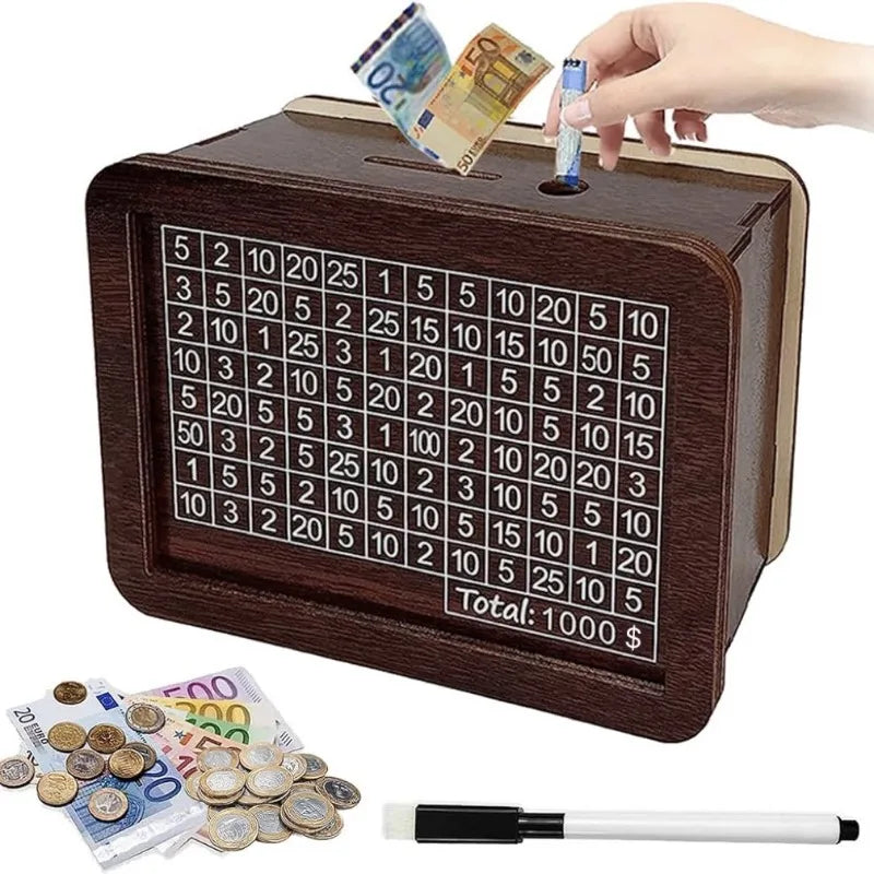 SaveSmart Wooden Piggy Bank