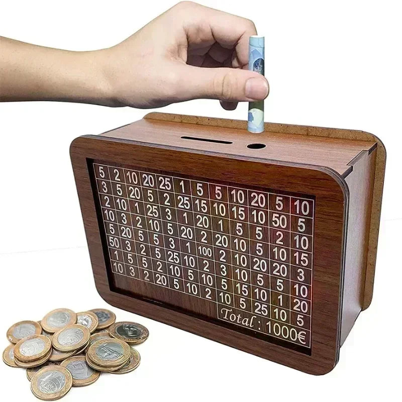 SaveSmart Wooden Piggy Bank