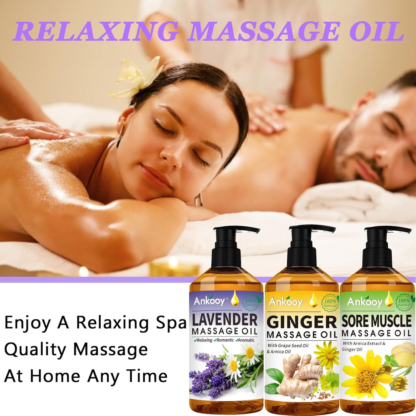 Relaxing Massage Oil Gift 3 pc Set