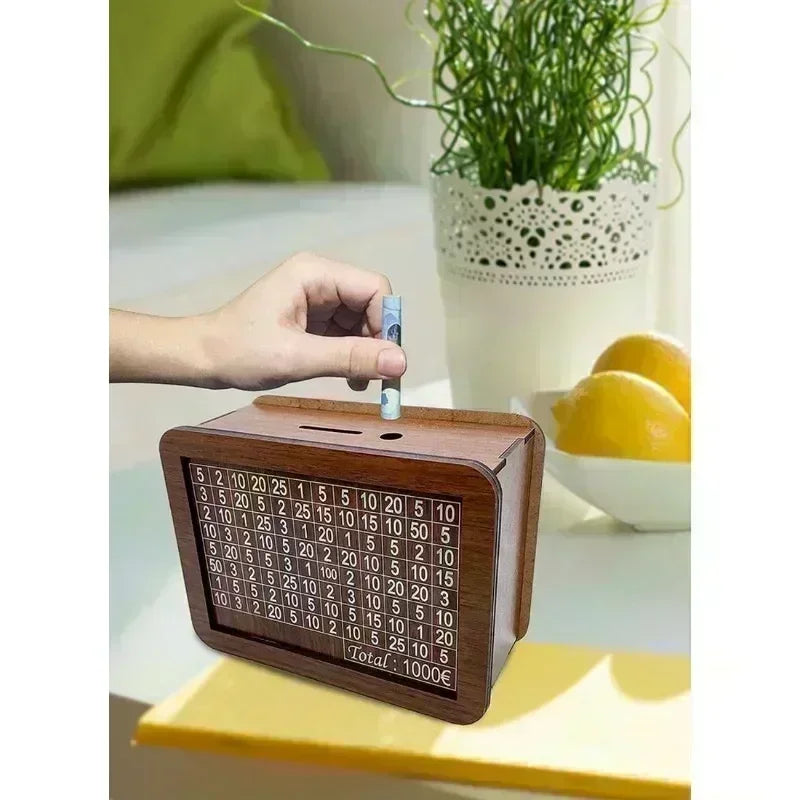 SaveSmart Wooden Piggy Bank