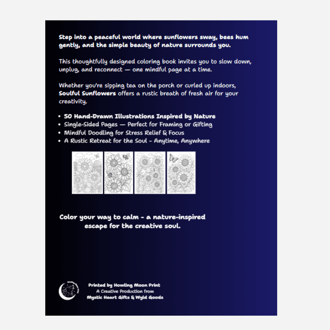 Soulful Sunflowers Coloring Book – A Mindful Nature Coloring Escape