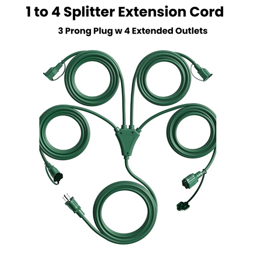 Heavy-Duty 1-to-4 Outdoor Extension Cord (31ft Total Length)