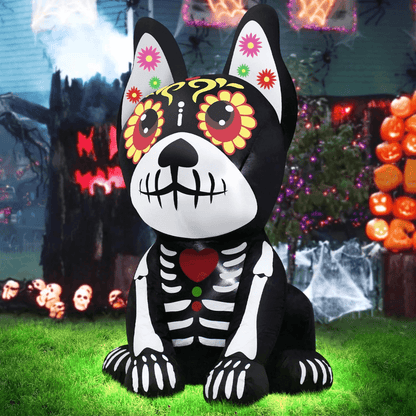 Paw de Los Muertos™ 4FT Skeleton Dog Inflatable w/ LED Lights