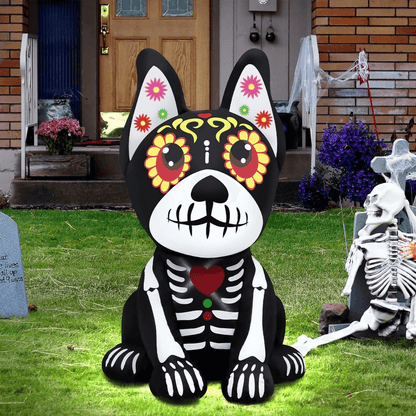 Paw de Los Muertos™ 4FT Skeleton Dog Inflatable w/ LED Lights