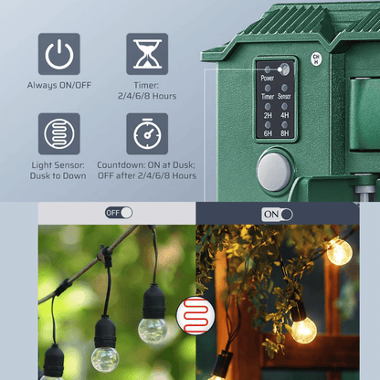 AutoLite™ 6-Outlet Outdoor Timer Stake w/ remote