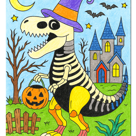 T-Rex EColoring Bonus - Halloween Printable Coloring Book