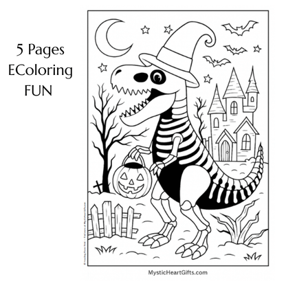 T-Rex EColoring Bonus - Halloween Printable Coloring Book