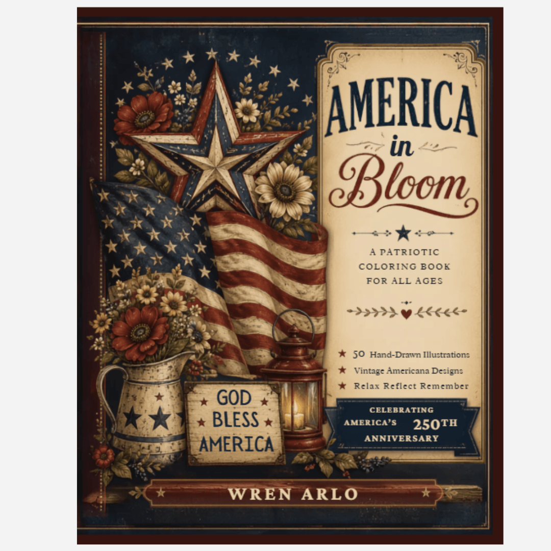 America in Bloom: A Patriotic Coloring Book for All Ages