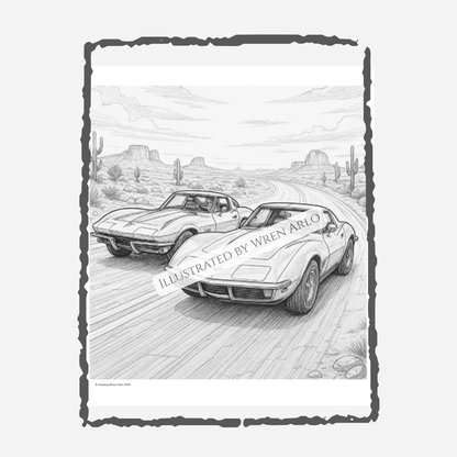 American Dream Cars Coloring Book – 50 Legendary Iconic Sports Cars