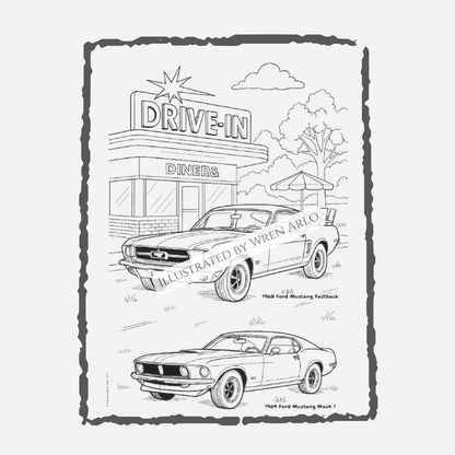 American Muscle Dream Cars Coloring Book – Legendary 60s & 70s Muscle Cars