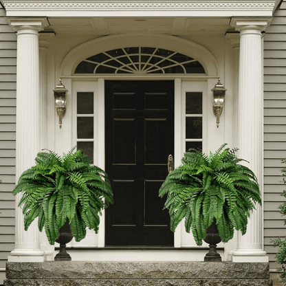 UV Resistant Artificial Boston Fern – Realistic Faux Fern for Outdoor Porch, Patio, Planters & Entryway