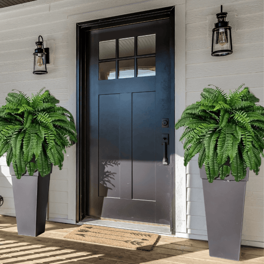 UV Resistant Artificial Boston Fern – Realistic Faux Fern for Outdoor Porch, Patio, Planters & Entryway