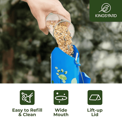 2lb Hanging Bird Feeder with Perches – 6-Port Feeding Design