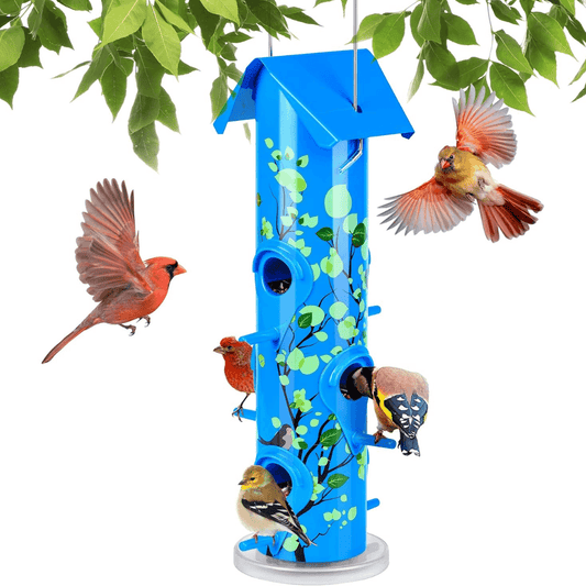 2lb Hanging Bird Feeder with Perches – 6-Port Feeding Design