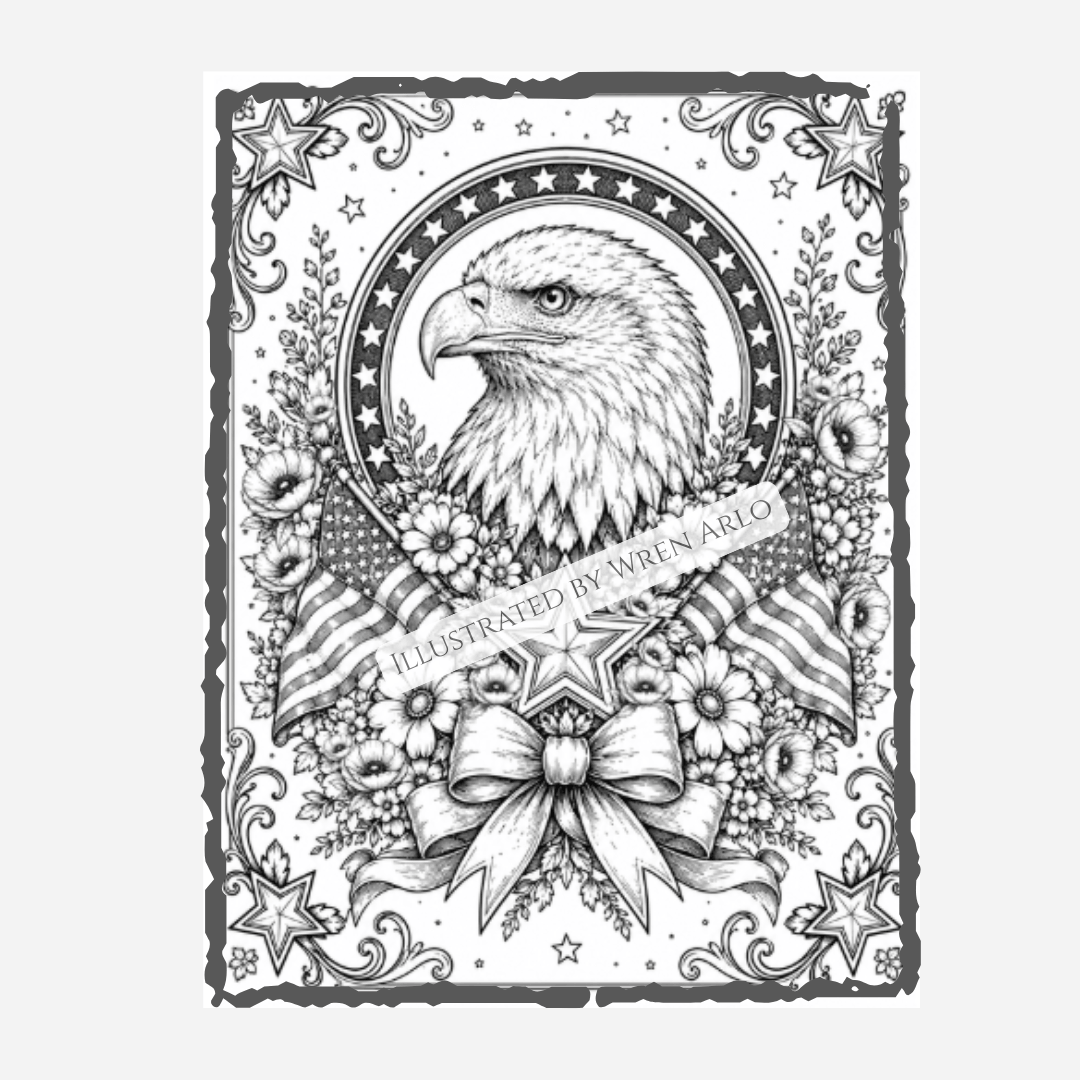 America in Bloom: A Patriotic Coloring Book for All Ages