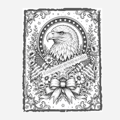 America in Bloom: A Patriotic Coloring Book for All Ages