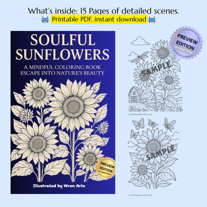 Soulful Sunflowers (Preview Edition -15 Pages, Digital PDF)