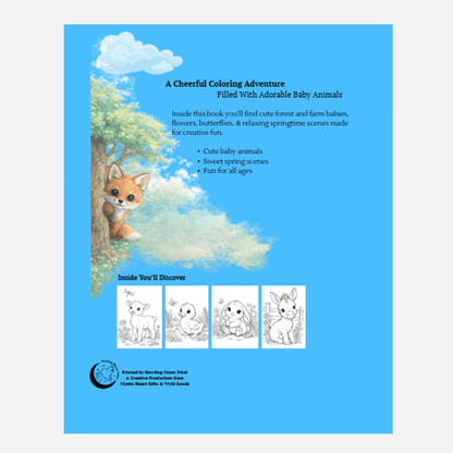 Cute & Fuzzy Baby Animals Coloring Book – Adorable Baby Animal Designs