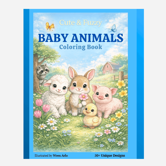 Cute & Fuzzy Baby Animals Coloring Book – Adorable Baby Animal Designs