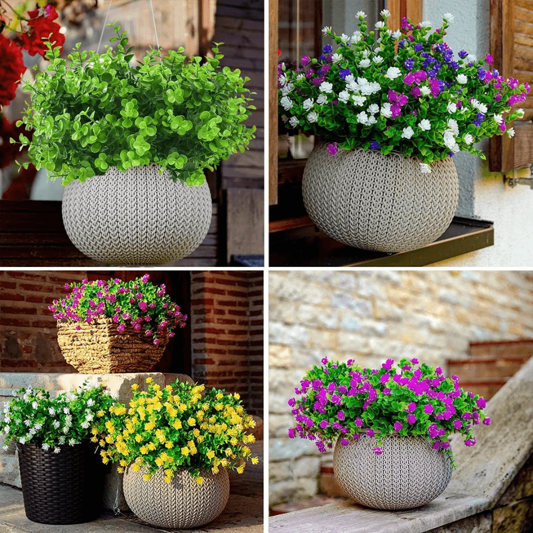 EverBlooms™ Outdoor Faux Flowers 8 Pieces for Full Planters