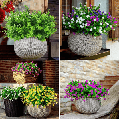 EverBlooms™ Outdoor Faux Flowers 8 Pieces for Full Planters