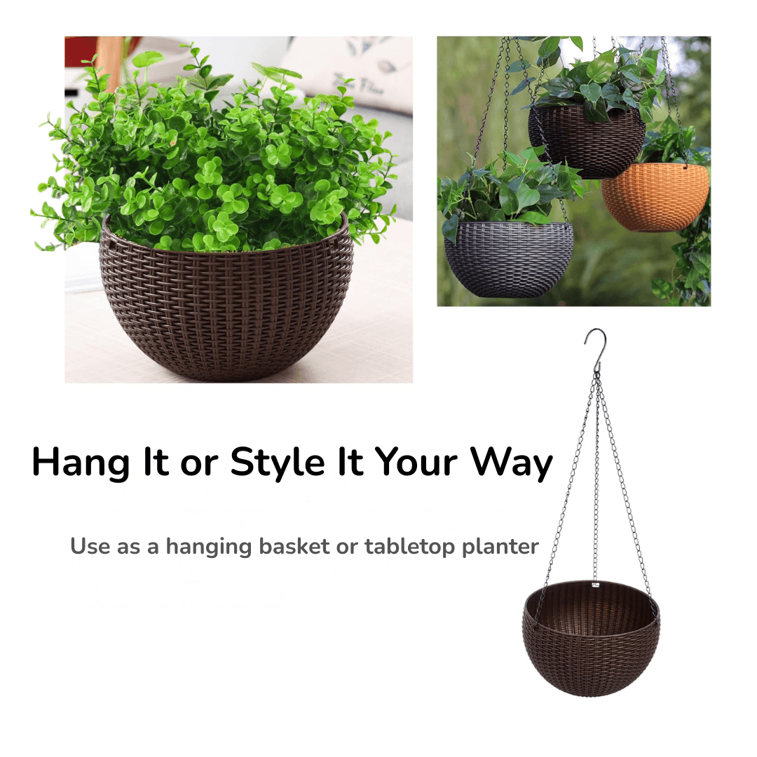 Woven Decorative Hanging Planters (2-Pack)