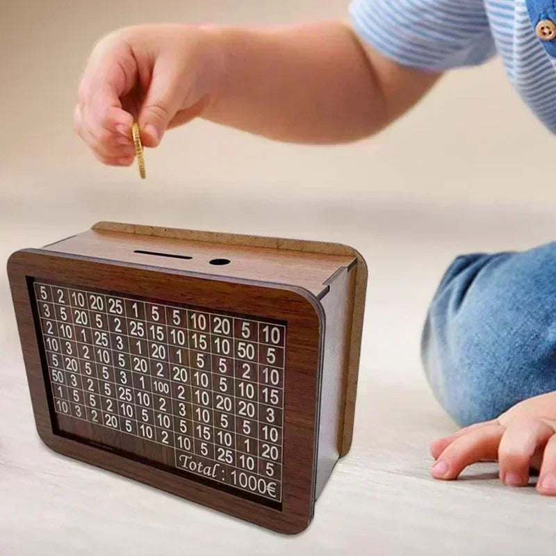 SaveSmart Wooden Piggy Bank