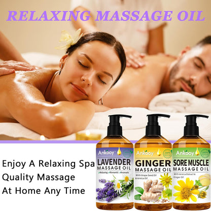 Relaxing Massage Oil Gift 3 pc Set