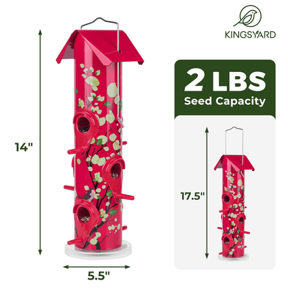2lb Hanging Bird Feeder with Perches – 6-Port Feeding Design