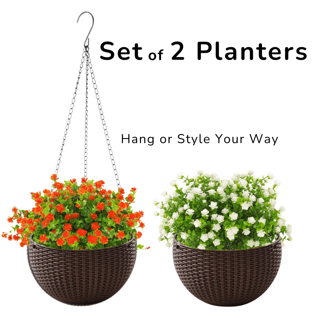 Woven Decorative Hanging Planters (2-Pack)