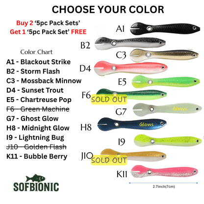 Sofbionic™ 3-Pack Swimbait Deal - Mix & Match (5pc Color Packs)