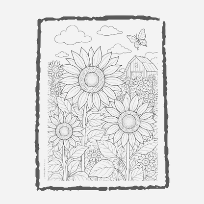 Soulful Sunflowers Coloring Book – A Mindful Nature Coloring Escape