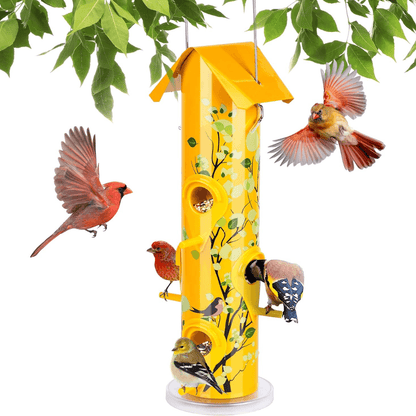 2lb Hanging Bird Feeder with Perches – 6-Port Feeding Design