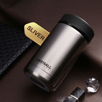 400ML Men Gift Thermos Cup Insulated Stainless Steel Thermo Mug with Tea Infuser